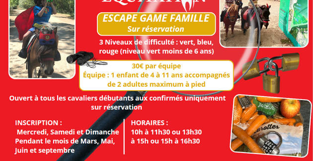 Escape Game en famille Chez Lac de Maine Équitation Angers