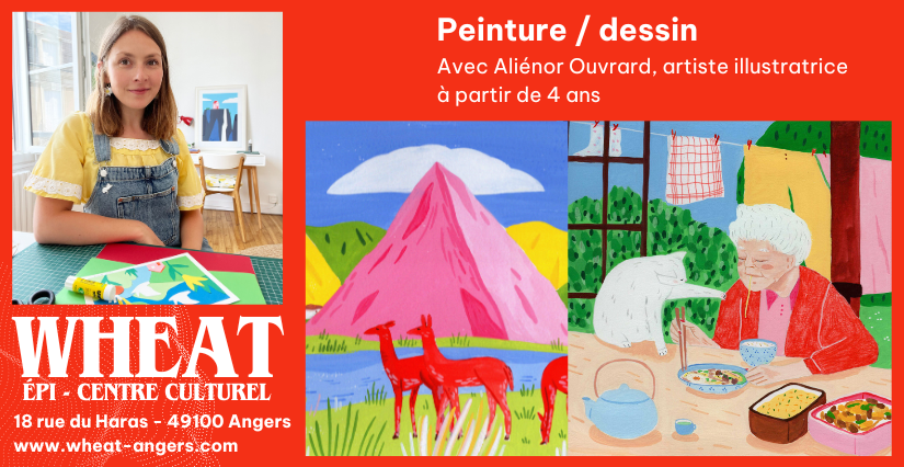 Atelier artistique "techniques mixtes", à WHEAT, épi-centre culturel à Angers