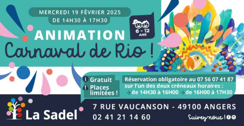 "Carnaval de Rio !", atelier à la SADEL