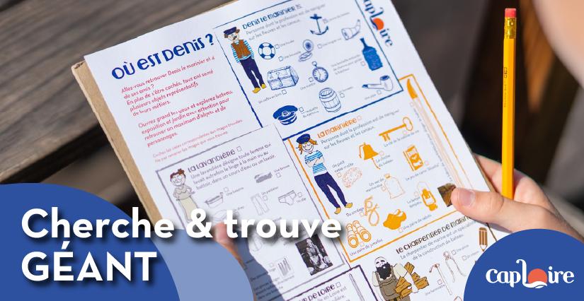 Cherche et trouve géant "Où est Denis ?", nouvelle version, chez Cap Loire à Montjean-sur-Loire