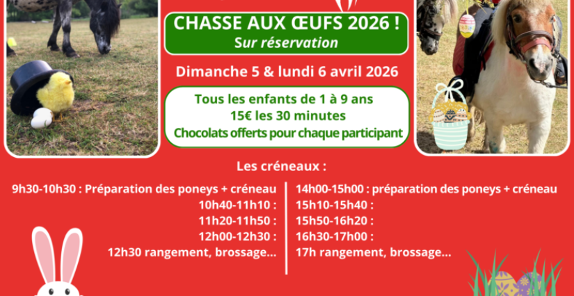Chasse aux Oeufs de Pâques au Lac de Maine équitation Angers