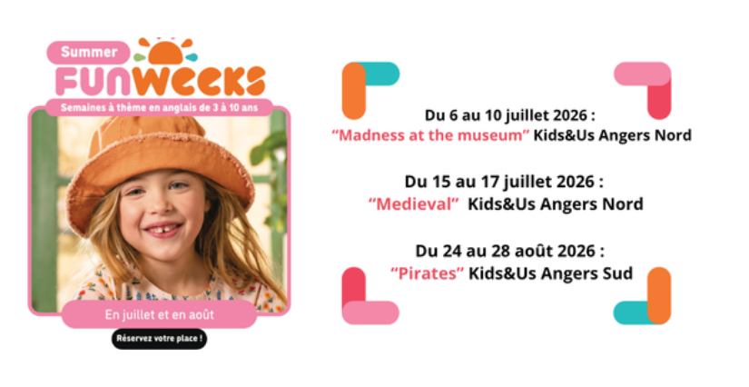 Summer Fun Weeks, stage d'anglais chez Kids&Us Angers Centre
